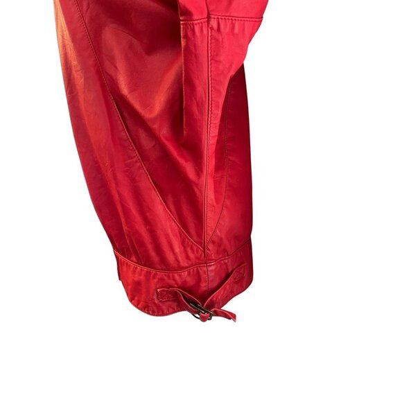 Ladies Medium Red Leather Full Zip Jacket Moto Gino di Giorgio by Comint Vintage - Picture 3 of 11